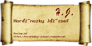 Horánszky József névjegykártya