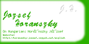 jozsef horanszky business card